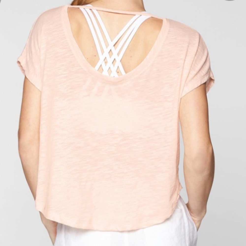 Athleta Organic Daily Tee Open Back Pink